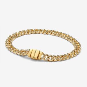 Pandora Gold Cubic Zirconia Pavé Curb Bracelet